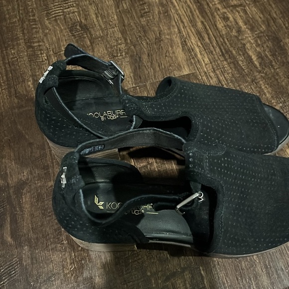 Koolaburra Ugg Ankle Strap Heel Black Size 9 - Picture 9 of 13
